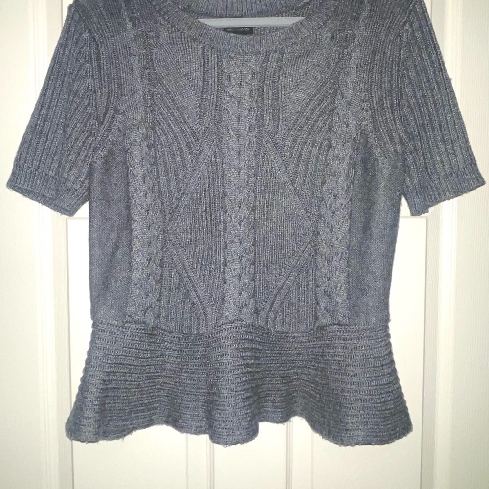 Gray Cable Knit Women's Sweater